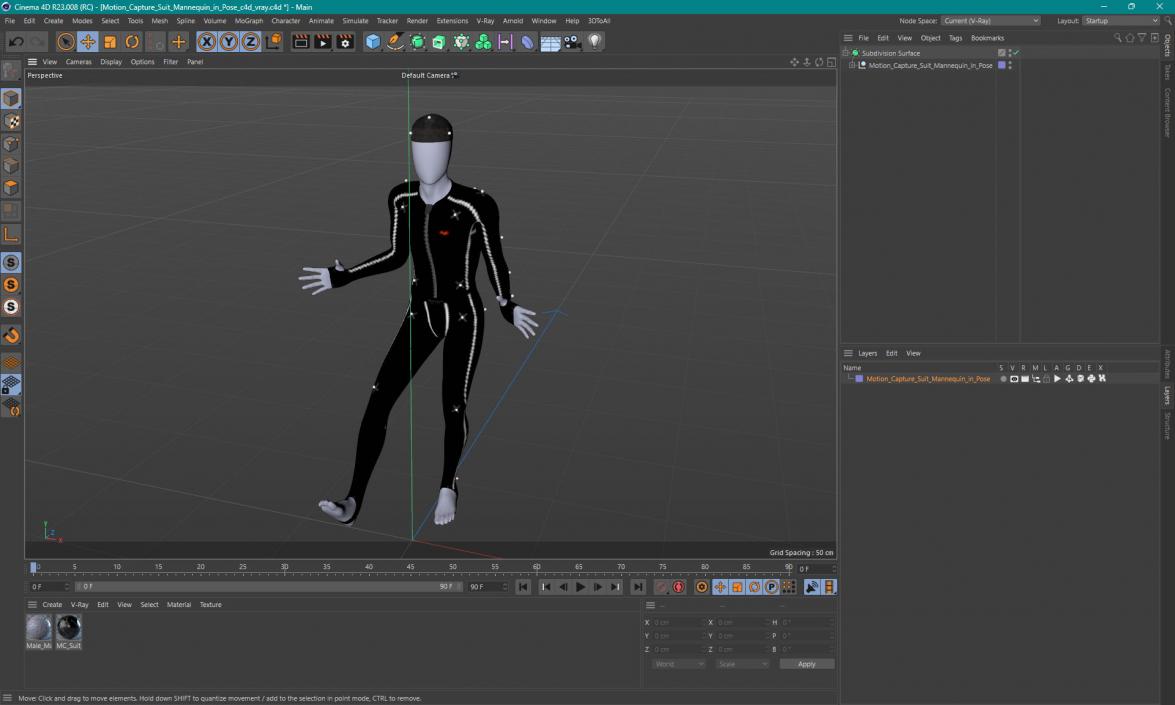 Motion Capture Suit Mannequin in Pose 3D