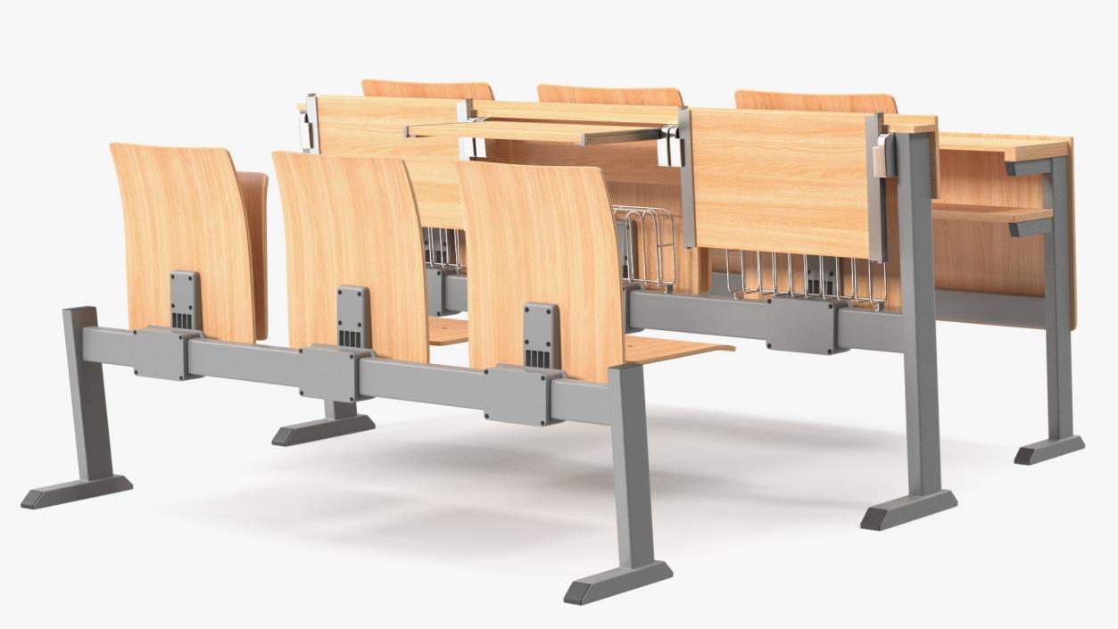 University Seating System Set Six Seats 3D model