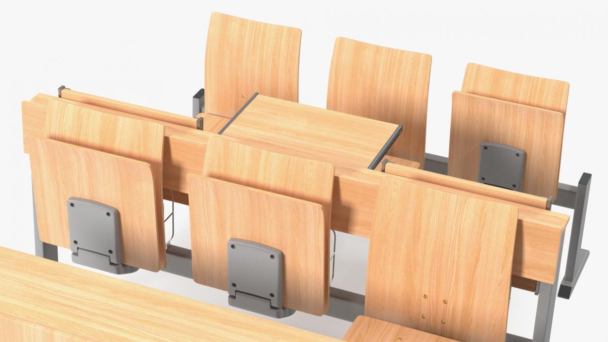 University Seating System Set Six Seats 3D model