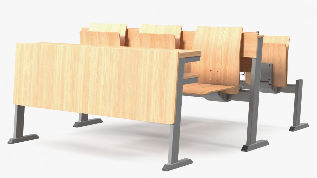 University Seating System Set Six Seats 3D model