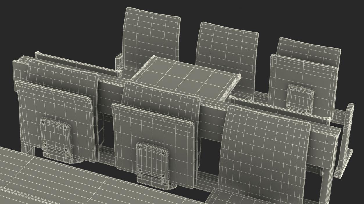 University Seating System Set Six Seats 3D model