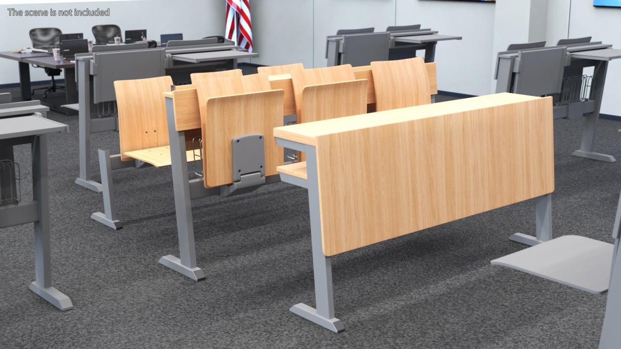 University Seating System Set Six Seats 3D model