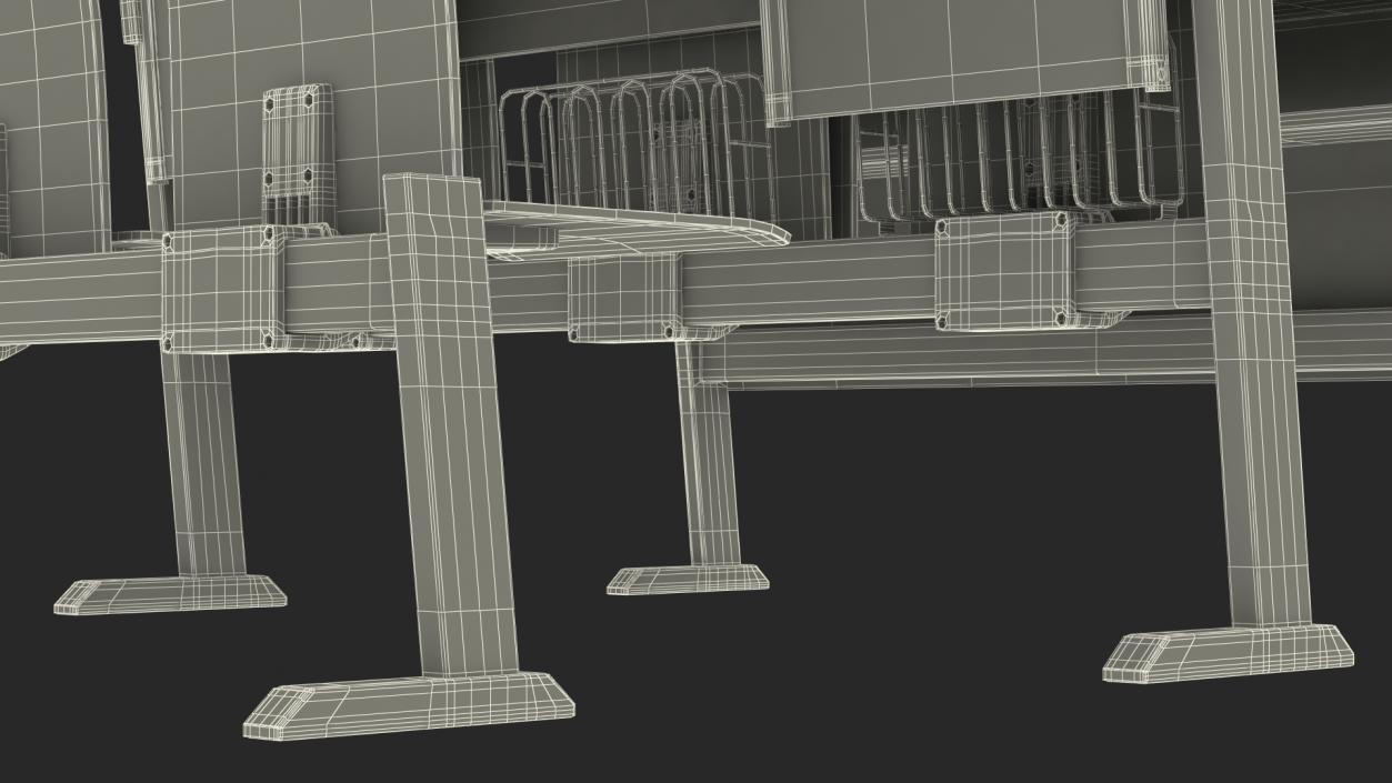 University Seating System Set Six Seats 3D model