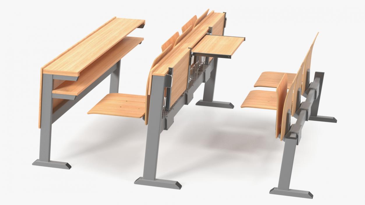 University Seating System Set Six Seats 3D model