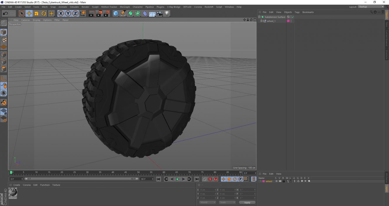 Tesla Cybertruck Wheel 3D