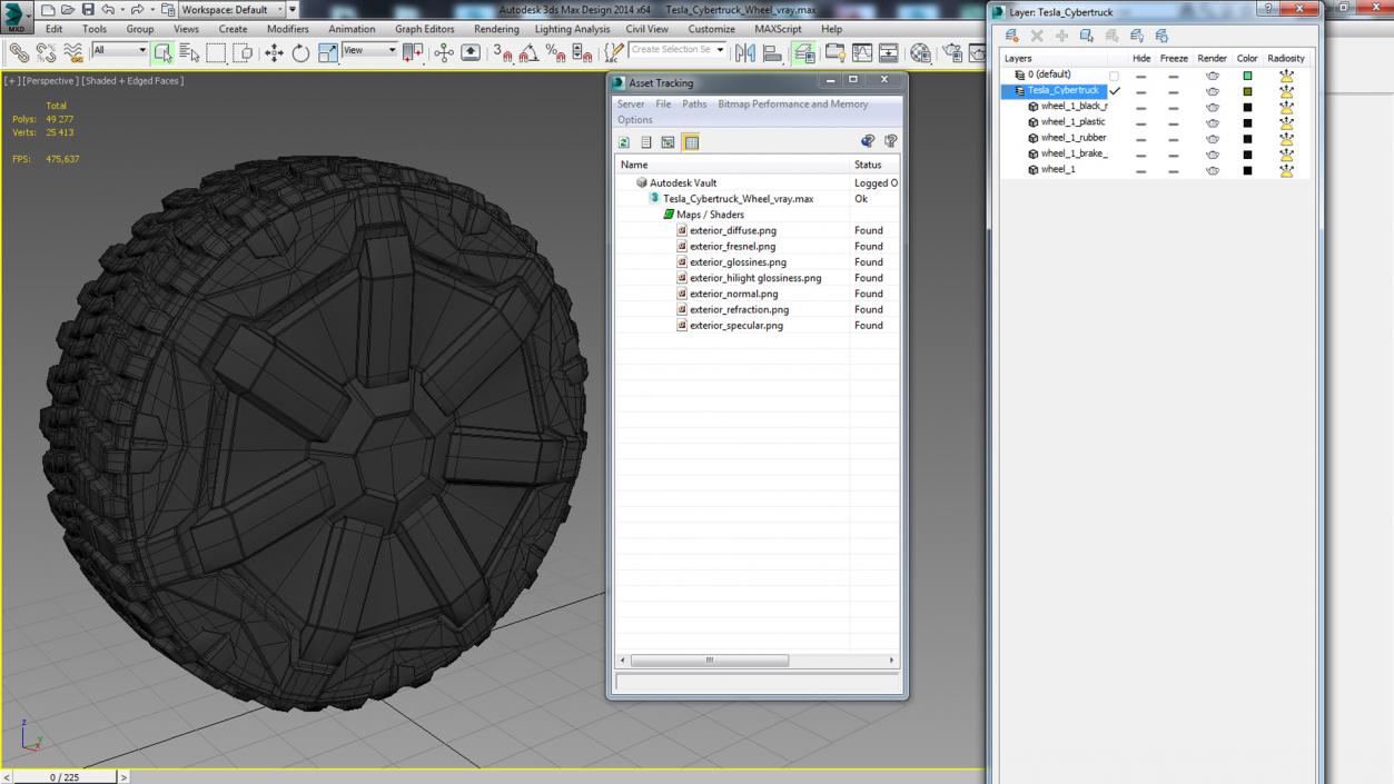 Tesla Cybertruck Wheel 3D