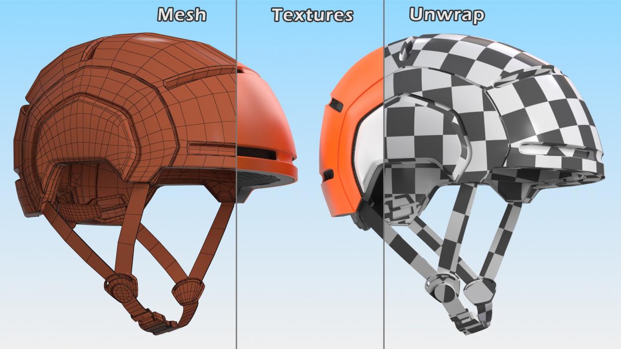 Kids Helmets Orange Generic 3D