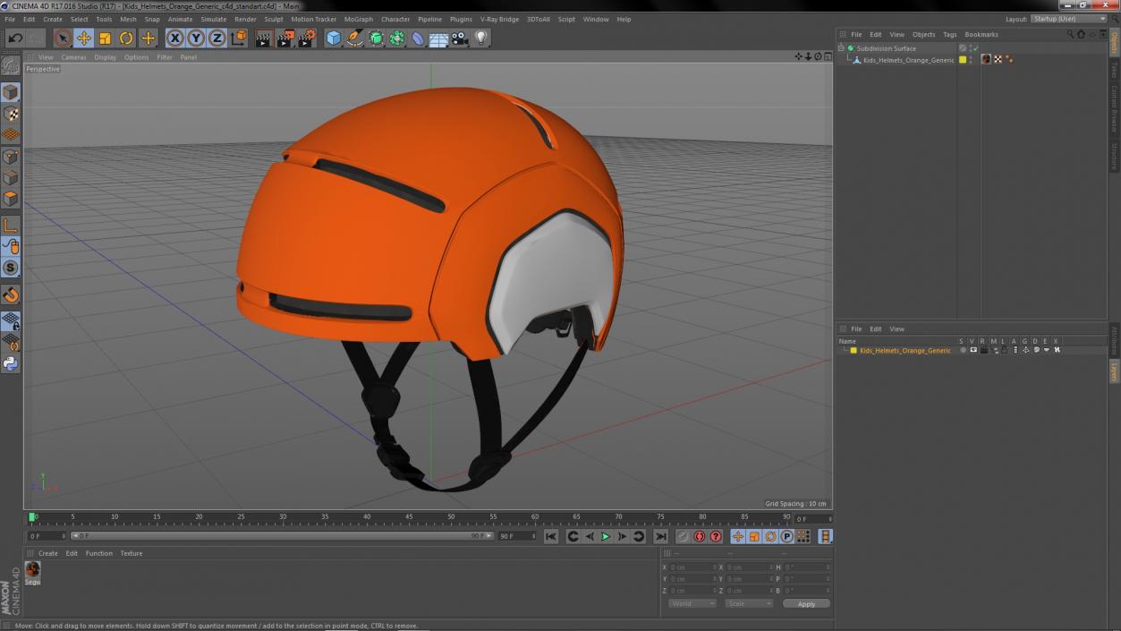 Kids Helmets Orange Generic 3D