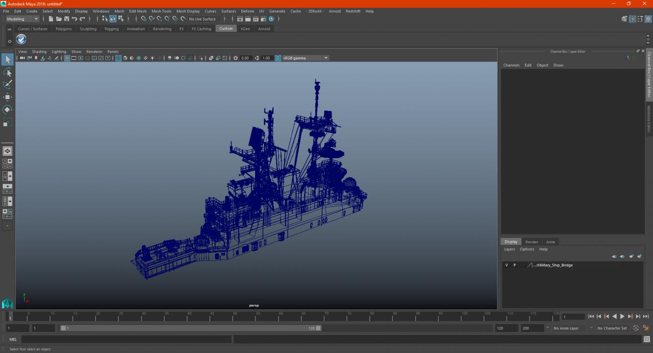 3D model Military Ship Bridge