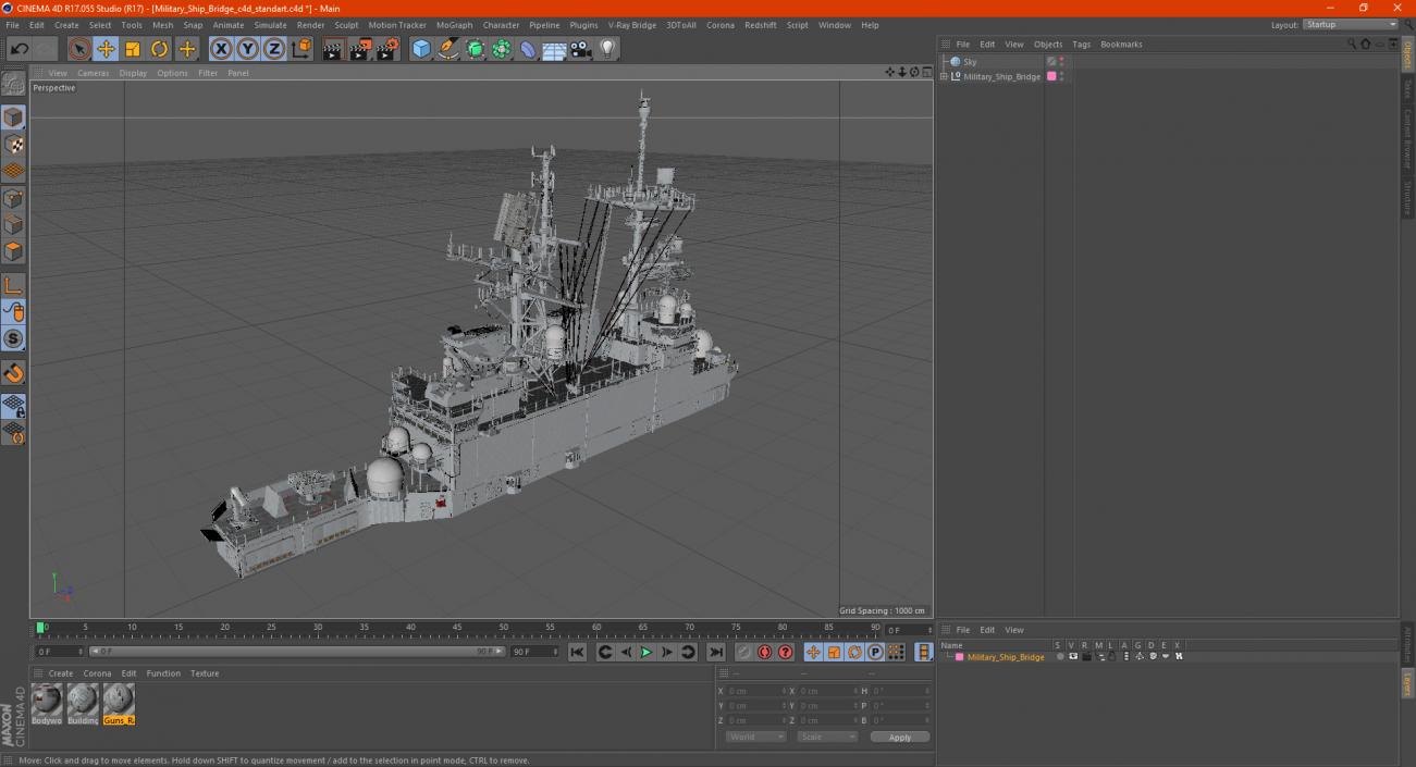 3D model Military Ship Bridge