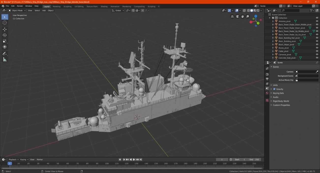 3D model Military Ship Bridge