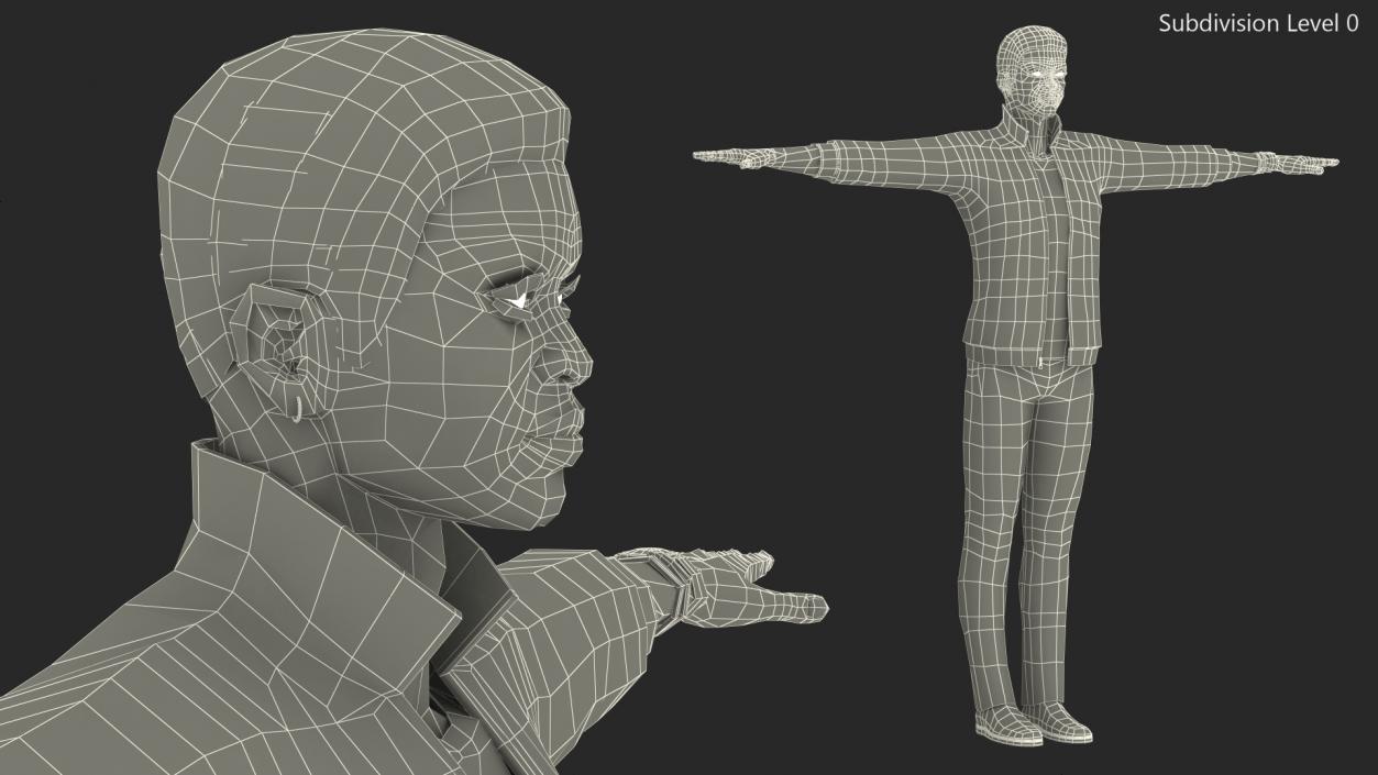 3D model Teenager Light Skin Street Outfit T Pose