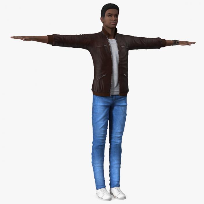 3D model Teenager Light Skin Street Outfit T Pose