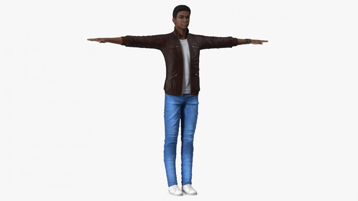 3D model Teenager Light Skin Street Outfit T Pose