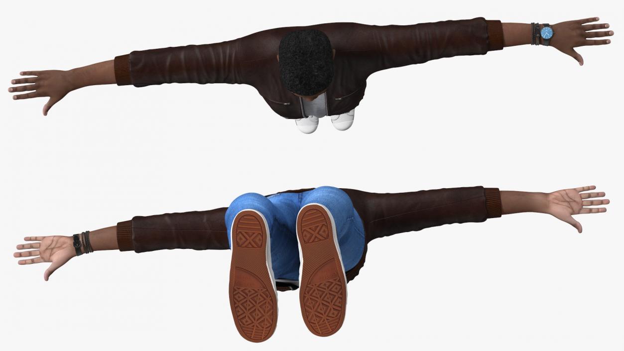 3D model Teenager Light Skin Street Outfit T Pose