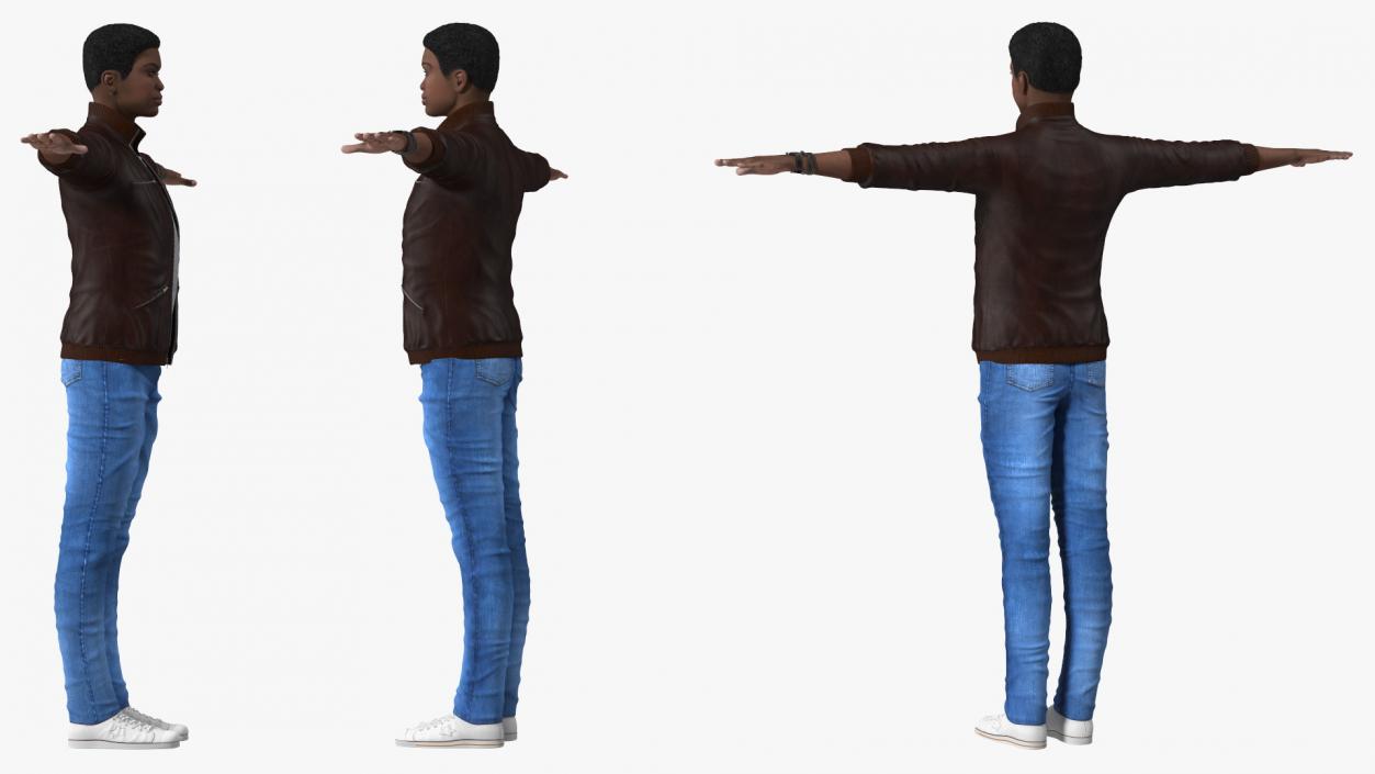 3D model Teenager Light Skin Street Outfit T Pose