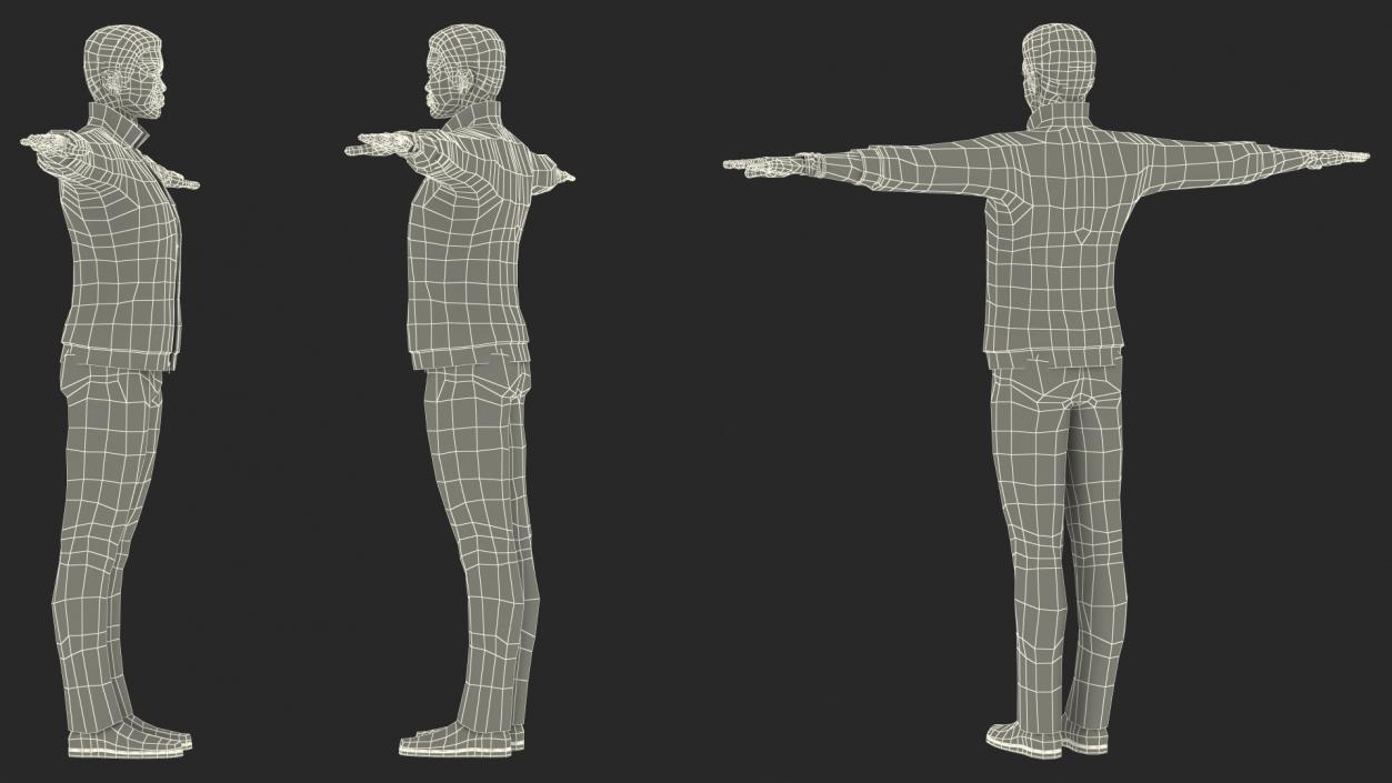 3D model Teenager Light Skin Street Outfit T Pose