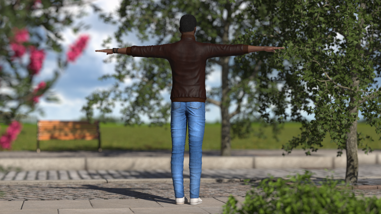 3D model Teenager Light Skin Street Outfit T Pose