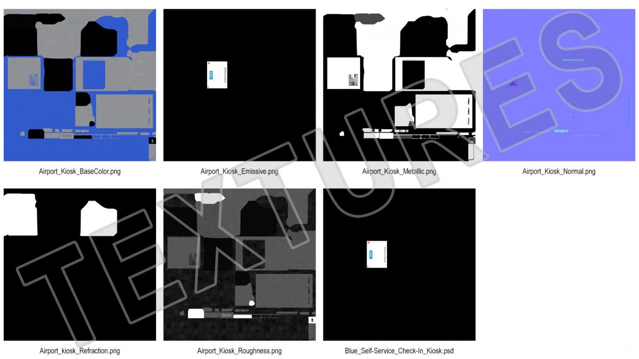 Blue Self-Service Check-In Kiosk 3D