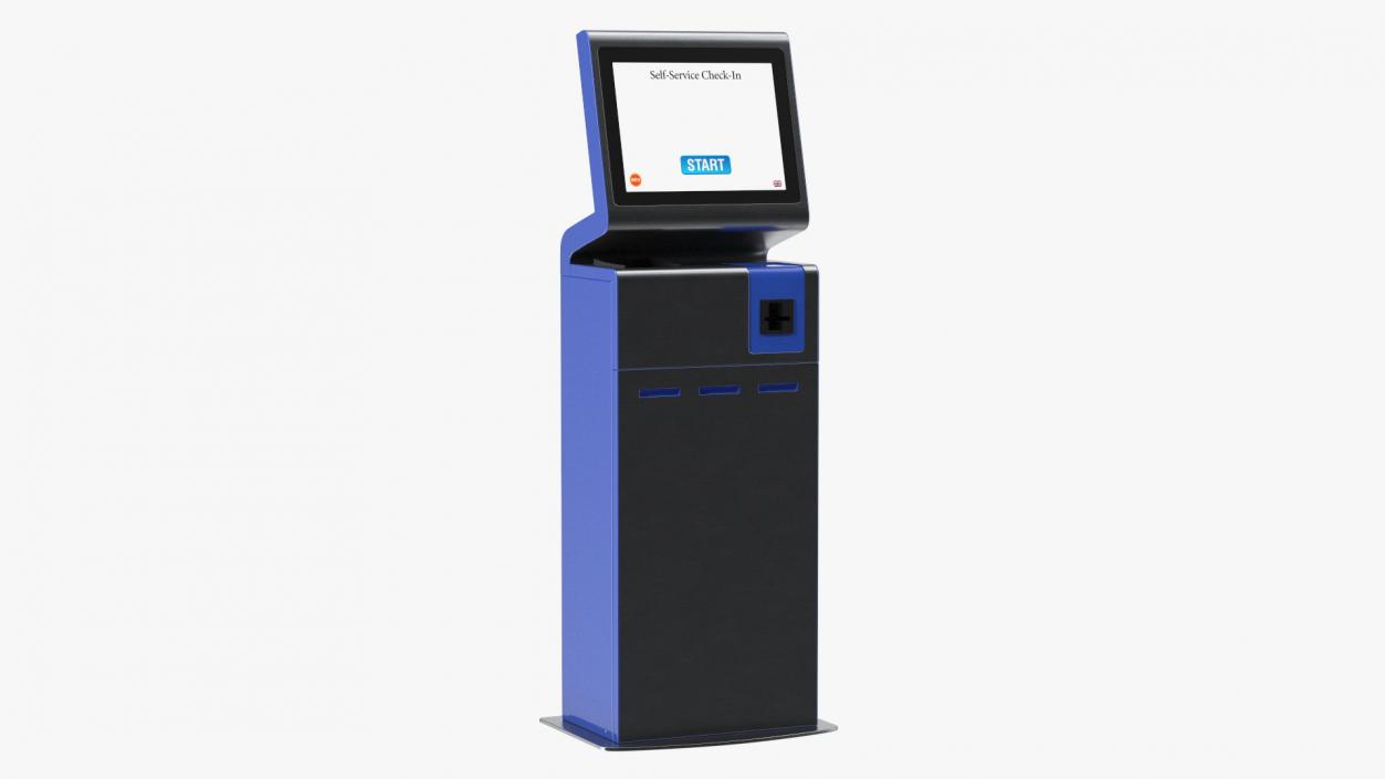 Blue Self-Service Check-In Kiosk 3D