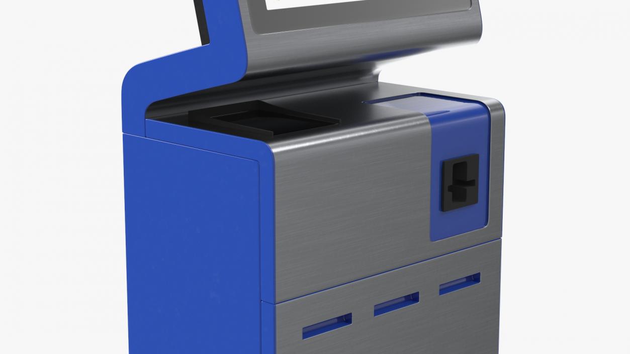 Blue Self-Service Check-In Kiosk 3D