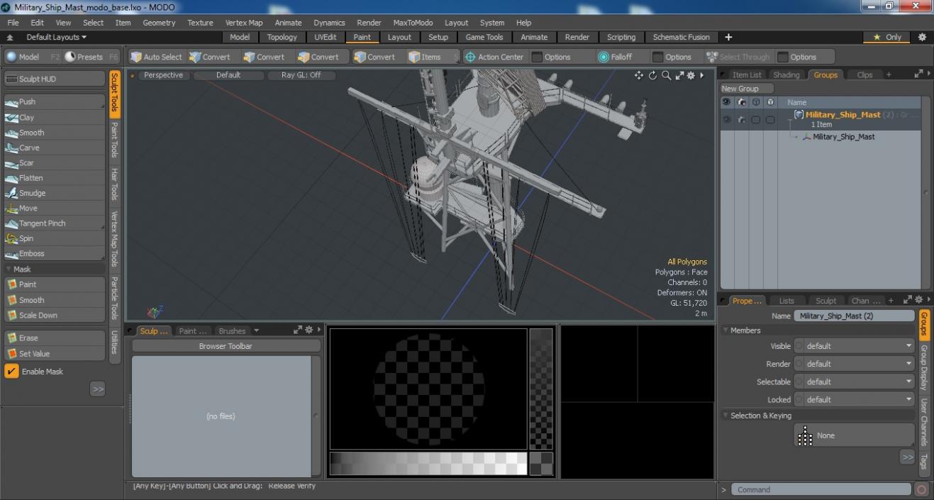 3D Military Ship Mast model