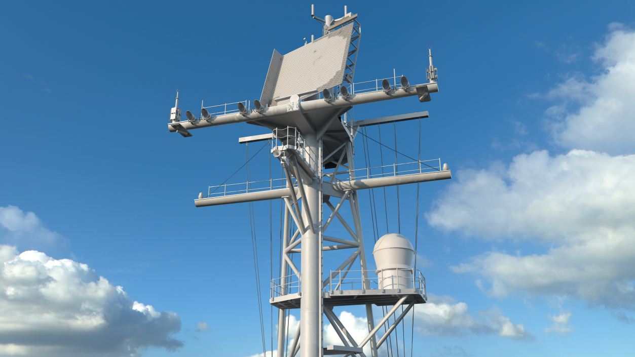 3D Military Ship Mast model