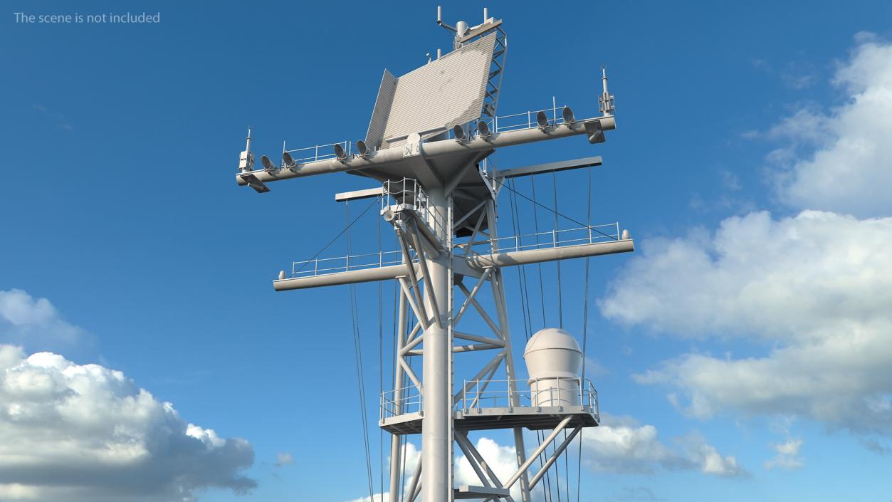 3D Military Ship Mast model