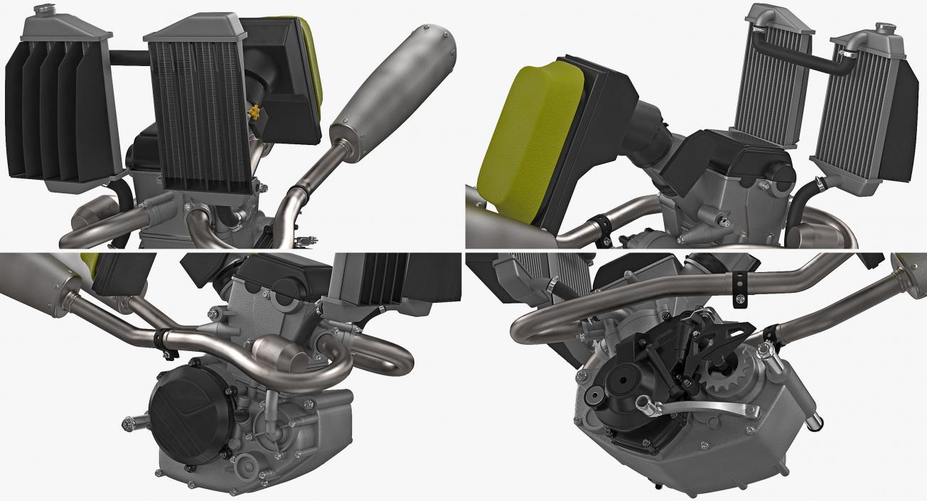 Motocross Motorcycle Engine 3D