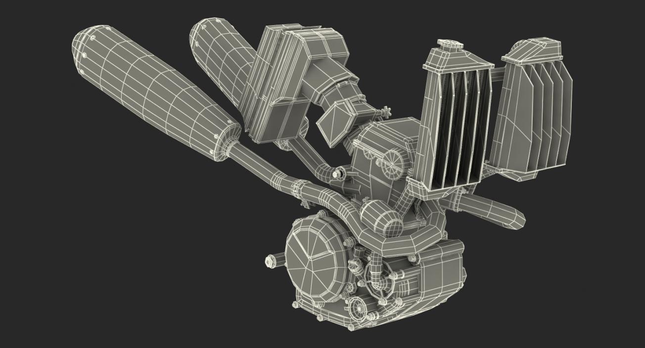 Motocross Motorcycle Engine 3D