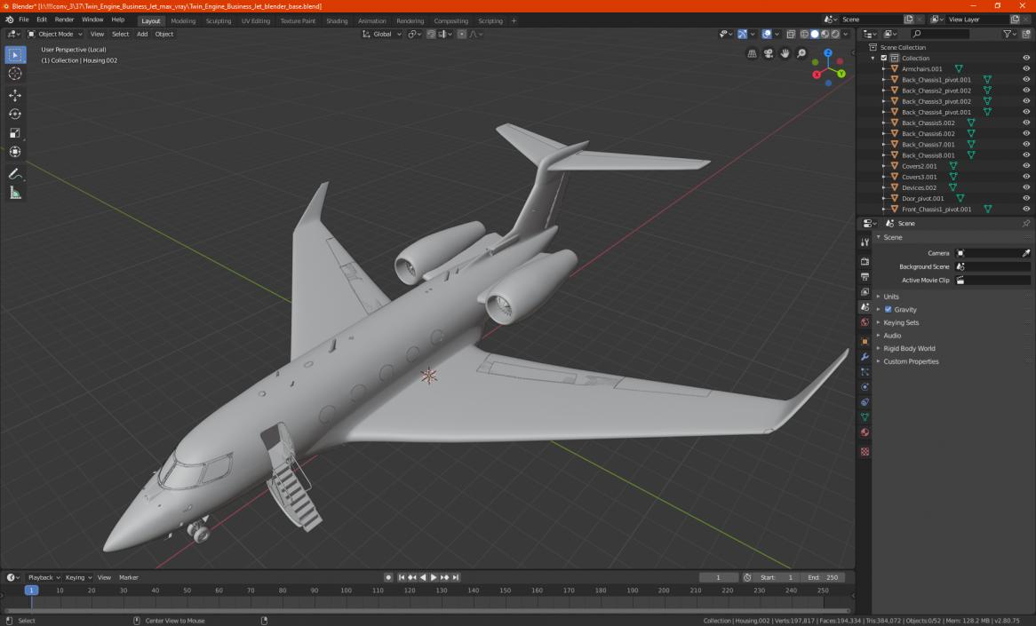 Twin Engine Business Jet 3D model