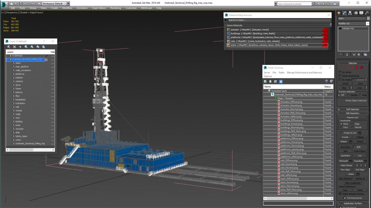 3D Uralmash Sectional Drilling Rig