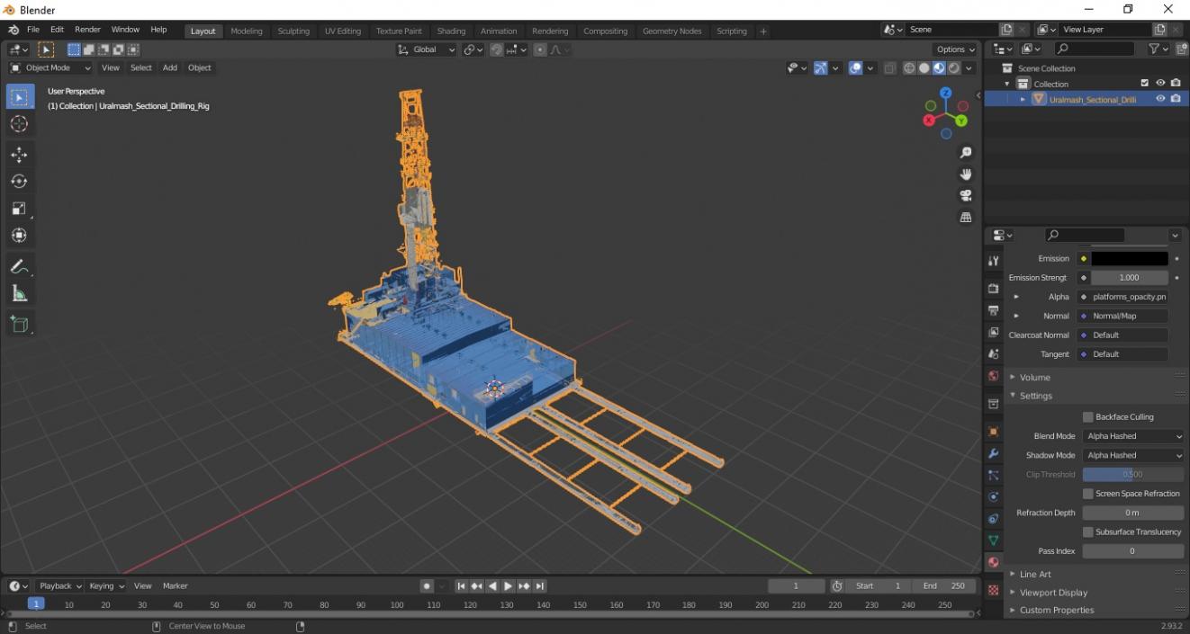 3D Uralmash Sectional Drilling Rig