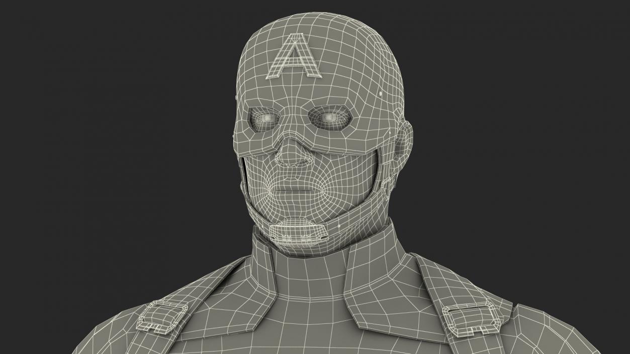 3D Character Captain America Rigged for Maya