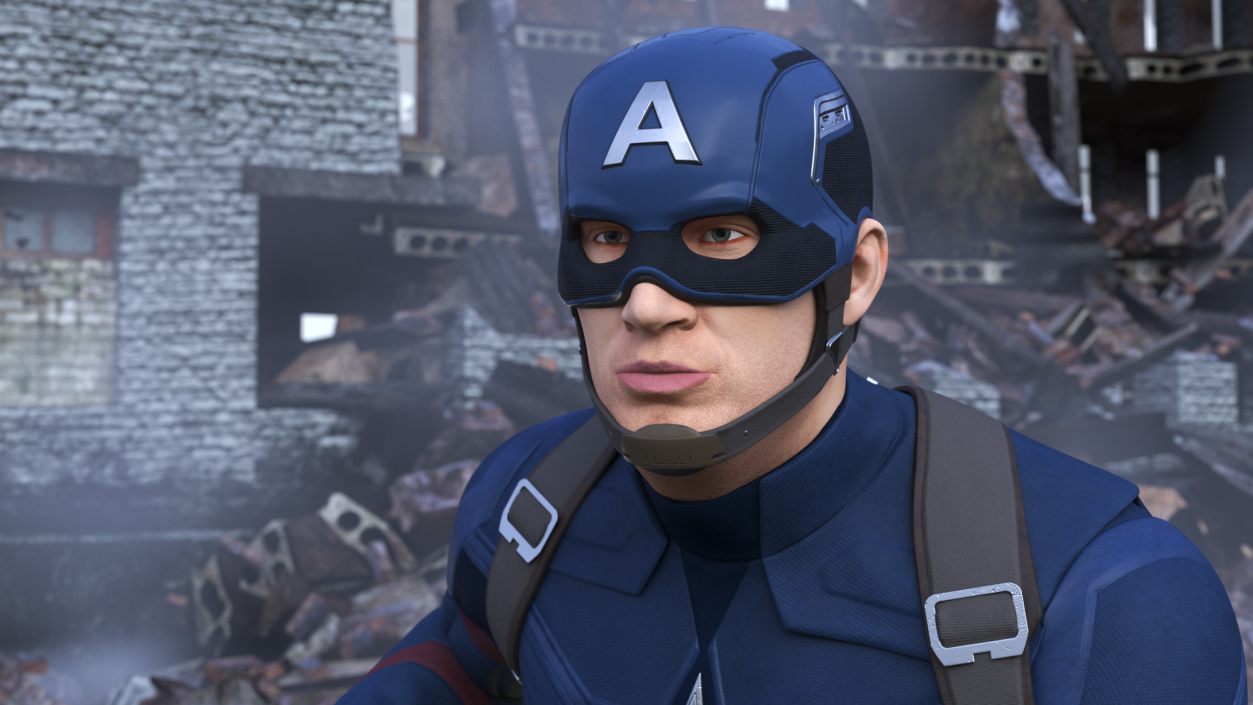 3D Character Captain America Rigged for Maya