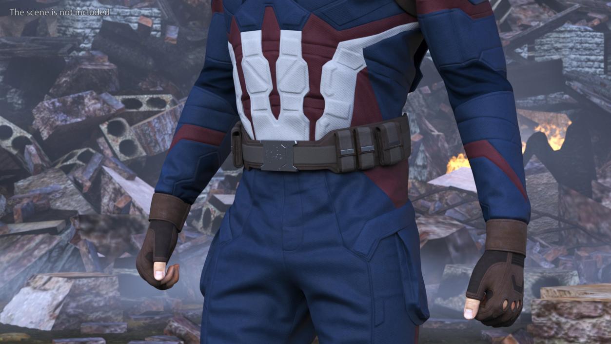 3D Character Captain America Rigged for Maya