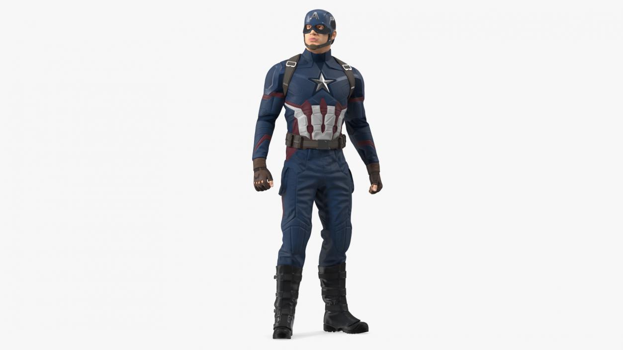 3D Character Captain America Rigged for Maya