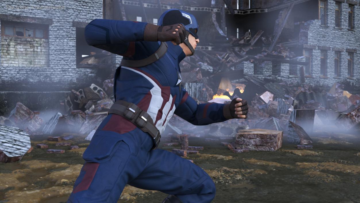 3D Character Captain America Rigged for Maya