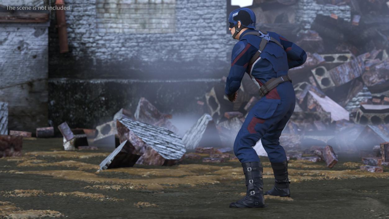 3D Character Captain America Rigged for Maya