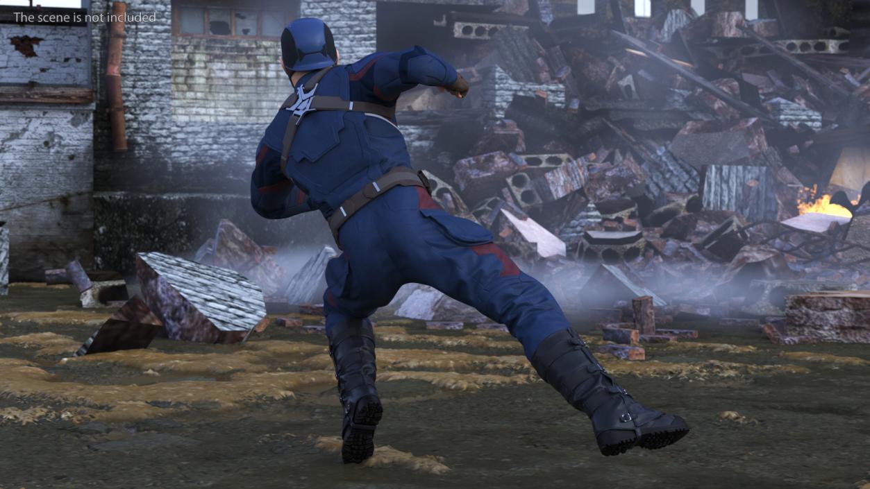 3D Character Captain America Rigged for Maya