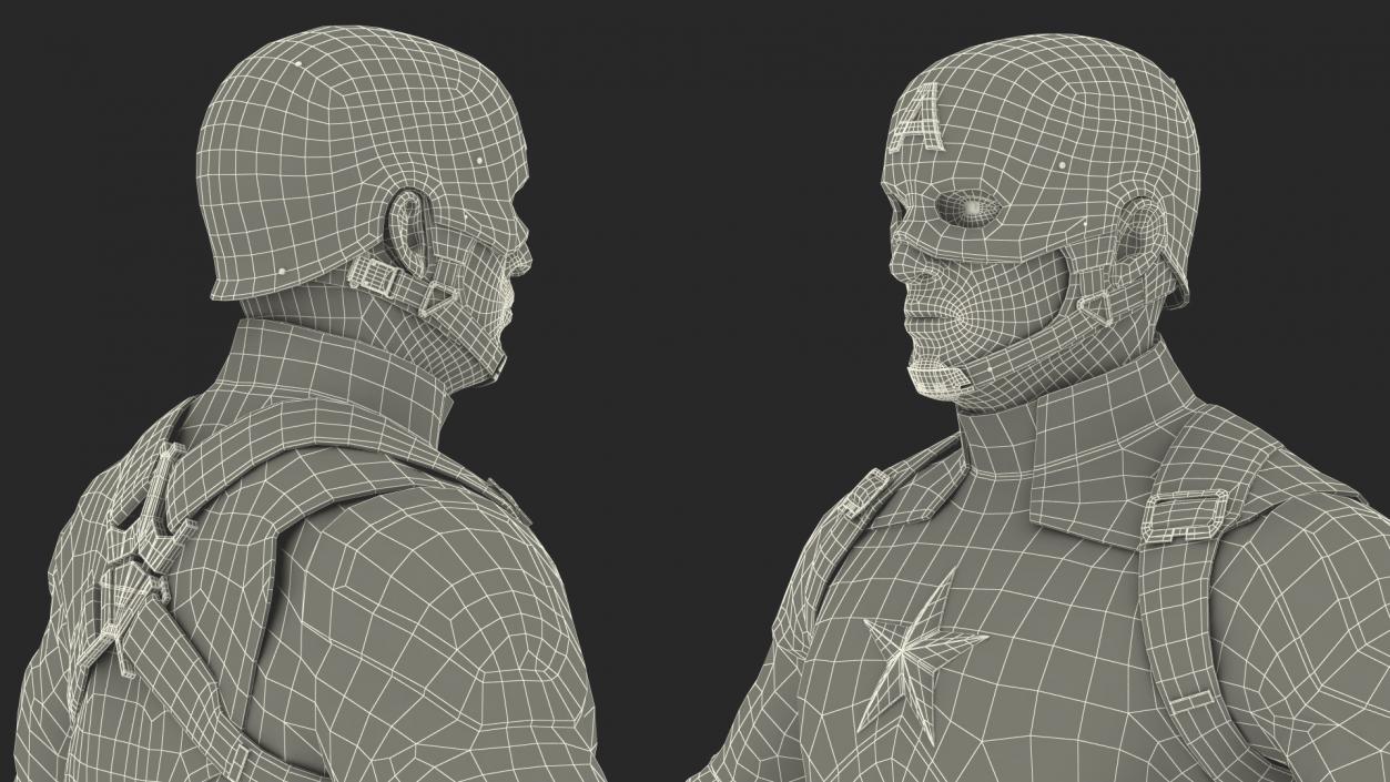 3D Character Captain America Rigged for Maya