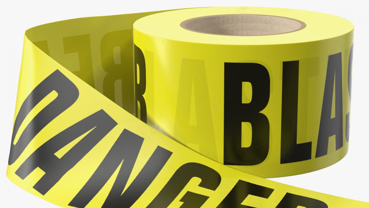 Barricade Tape Danger Blasting Area Yellow 3D