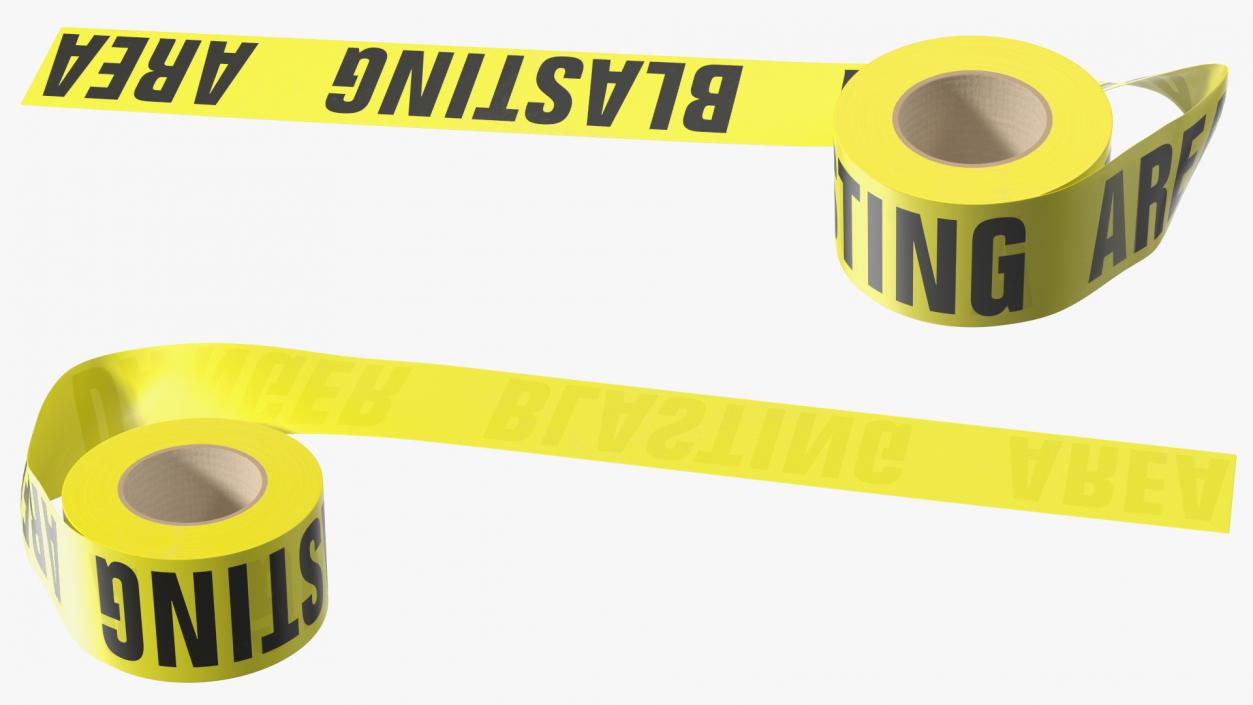 Barricade Tape Danger Blasting Area Yellow 3D