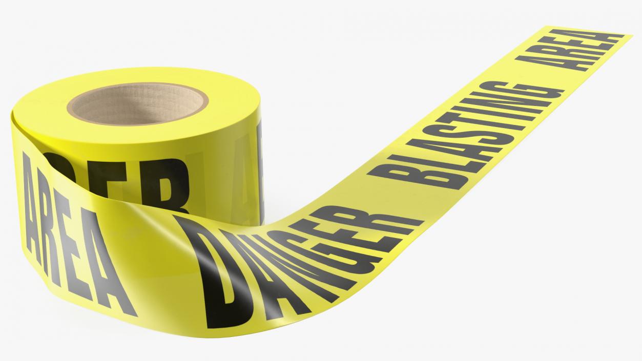 Barricade Tape Danger Blasting Area Yellow 3D