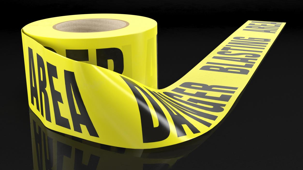 Barricade Tape Danger Blasting Area Yellow 3D