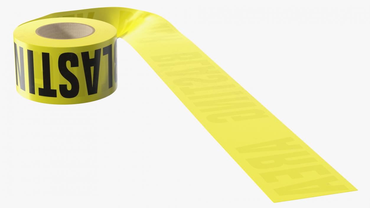 Barricade Tape Danger Blasting Area Yellow 3D