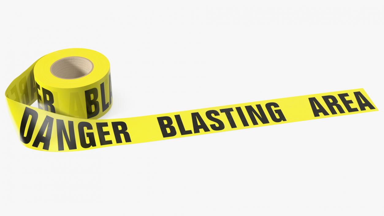 Barricade Tape Danger Blasting Area Yellow 3D