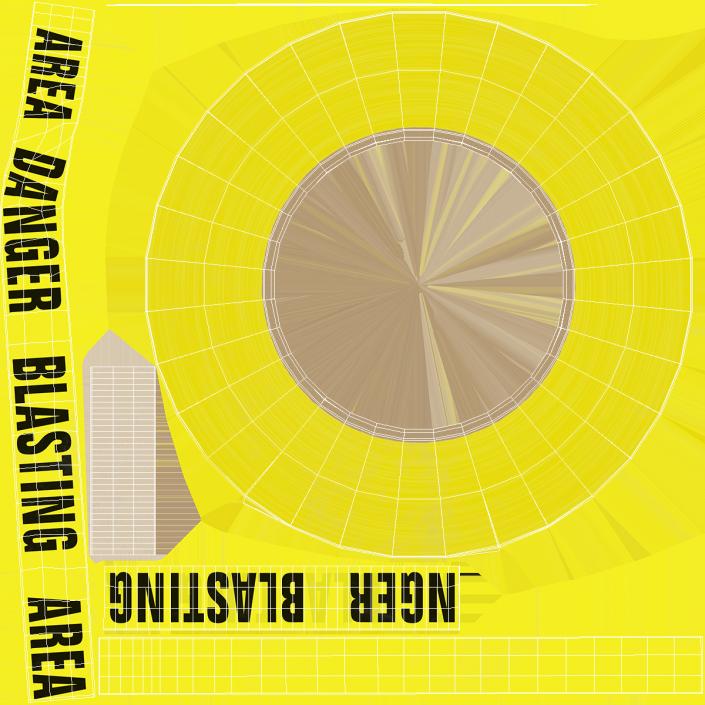 Barricade Tape Danger Blasting Area Yellow 3D