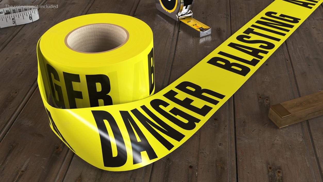 Barricade Tape Danger Blasting Area Yellow 3D