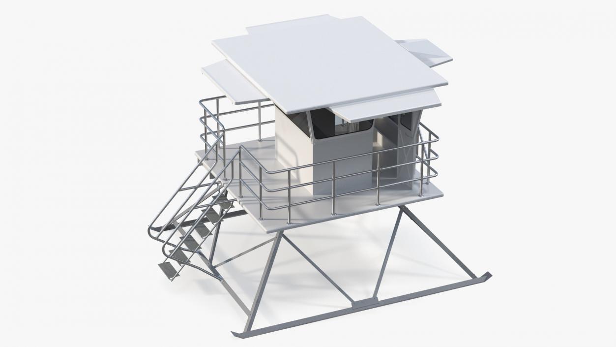 3D White Lifeguard Station model